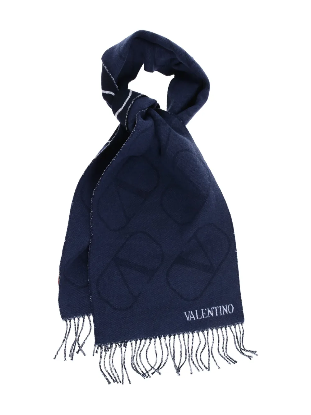 Valentino Garavani Sjaal met monogramprint - Blauw