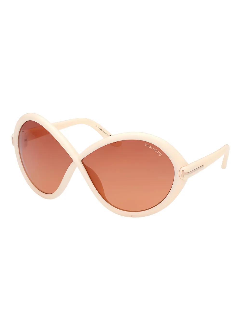 TOM FORD oval-frame full-rim sunglasses Beige