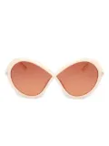 TOM FORD Eyewear oval-frame full-rim sunglasses - Neutrals