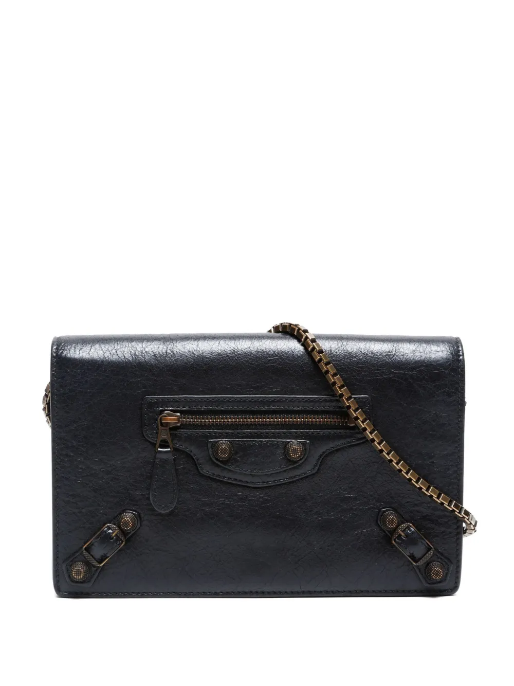 Balenciaga Pre-Owned 2000-2020s lambskin wallet on chain - ブラック Balenciaga Pre-Owned 2000-2020s lambskin wallet on chain - ブラック