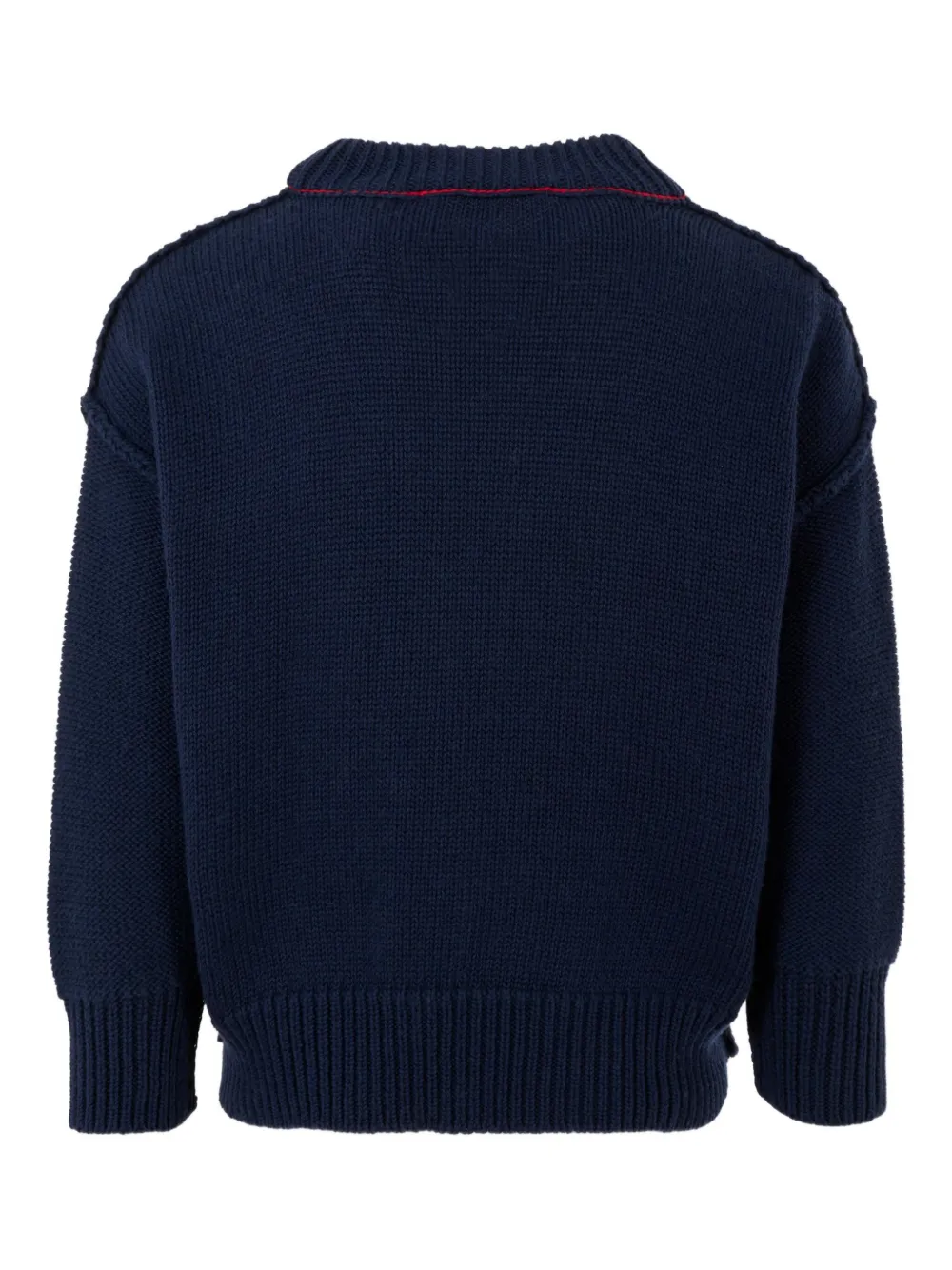 Palm Angels Kids skate-flag cotton-blend sweater Blauw