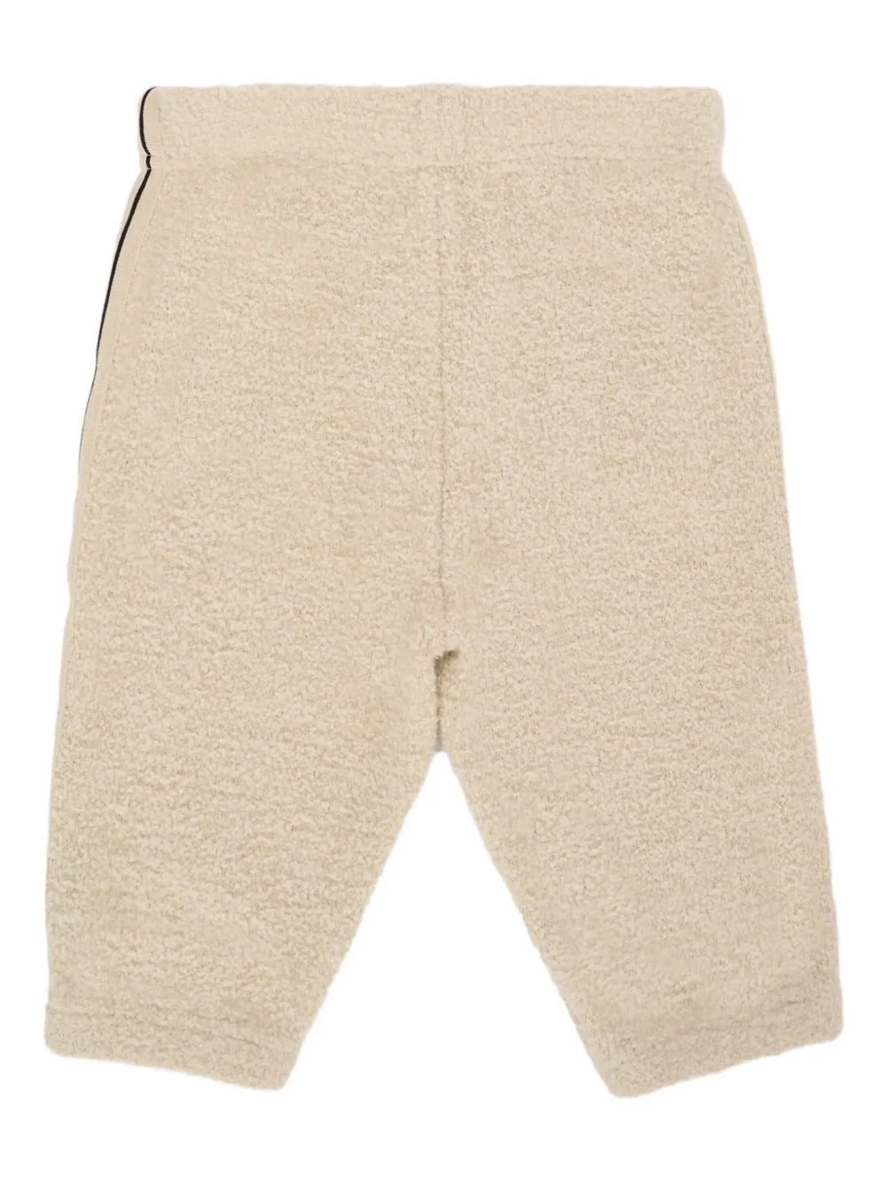 Palm Angels Kids teddy-fleece side-stripe trousers Beige