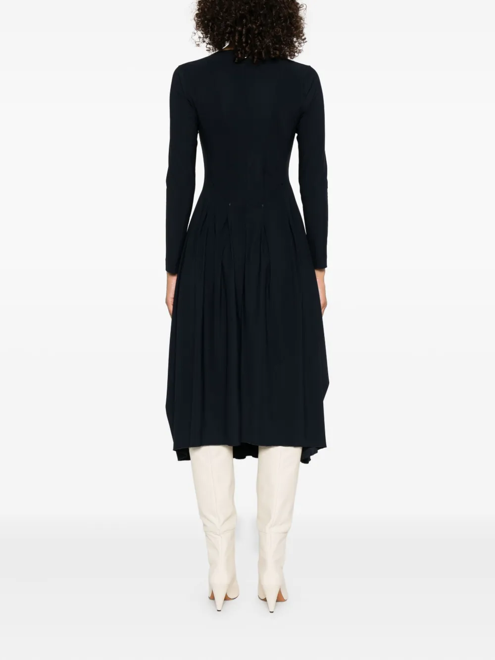High Jurk met V-hals en cropped mouwen - Blauw