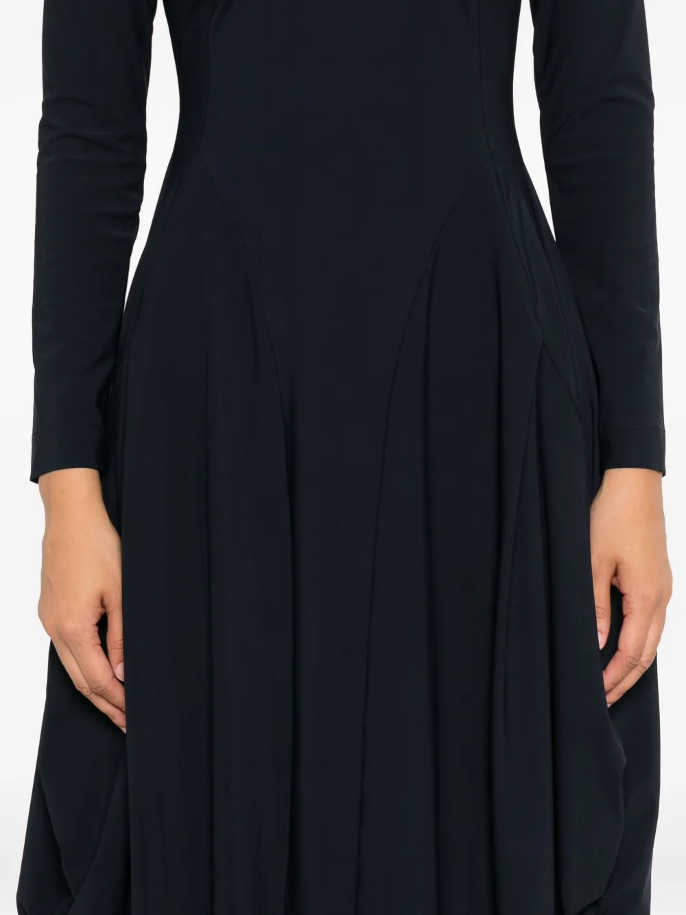 High Jurk met V-hals en cropped mouwen Blauw