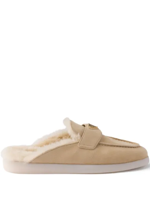 Prada suede shearling mules