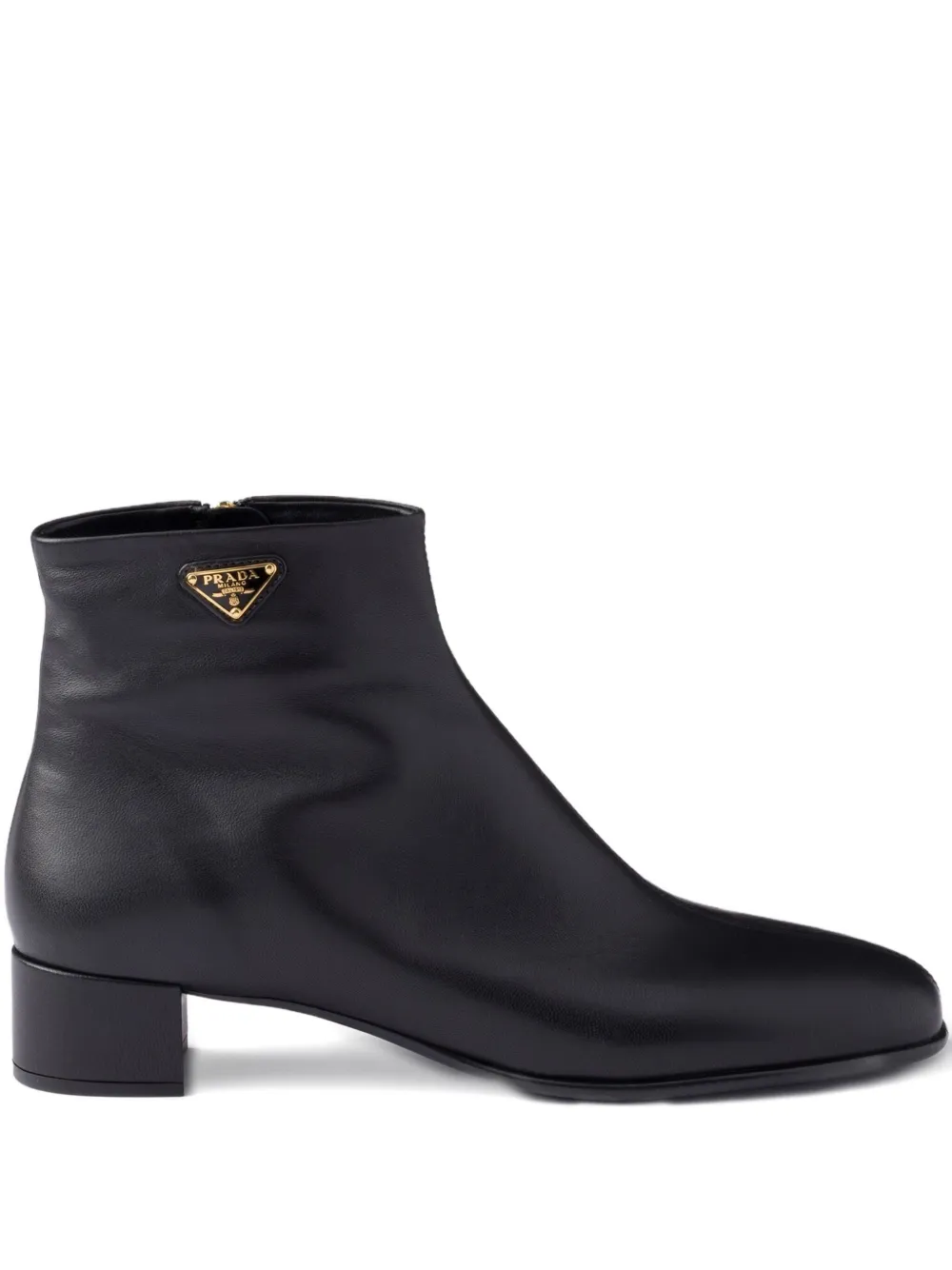 Prada triangle-logo zip ankle boots Black