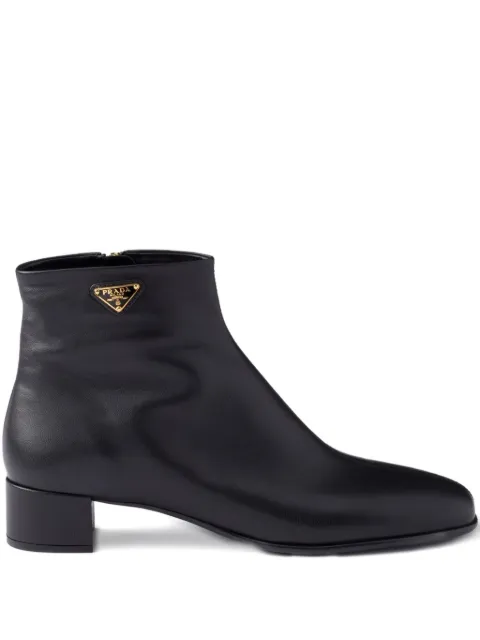 Prada triangle-logo zip ankle boots