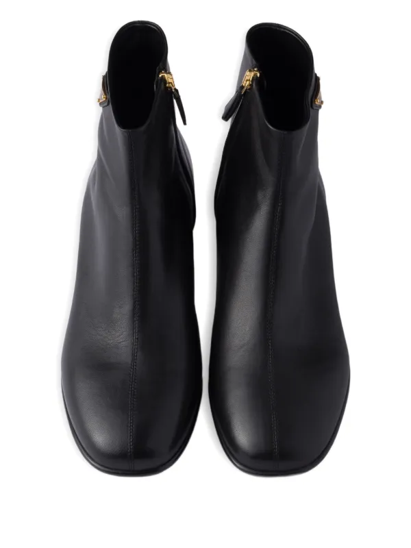 Prada triangle-logo Zip Ankle Boots | Black | FARFETCH ZA