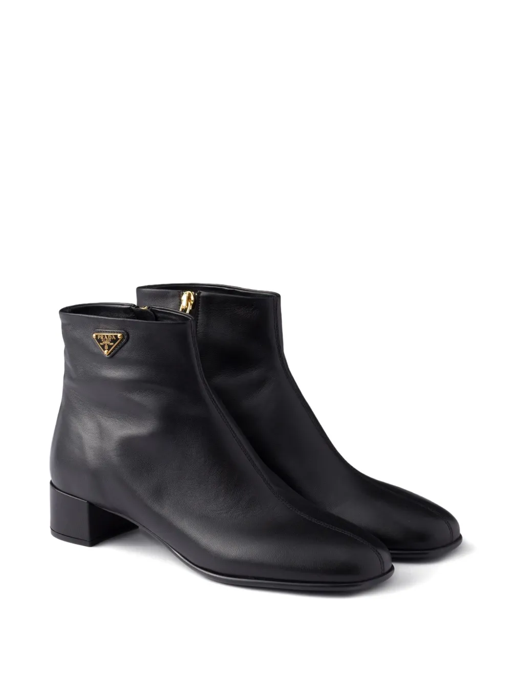 Prada triangle-logo zip ankle boots Black