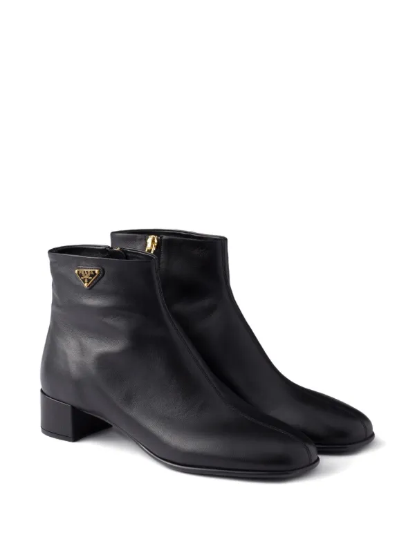 プラダ♡ブーツ Prada triangle-logo Zip Ankle Boots | Black | FARFETCH