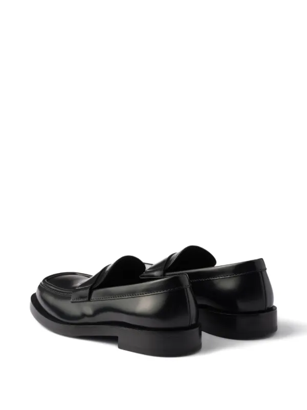 Prada レザーローファー | ブラック | FARFETCH JP