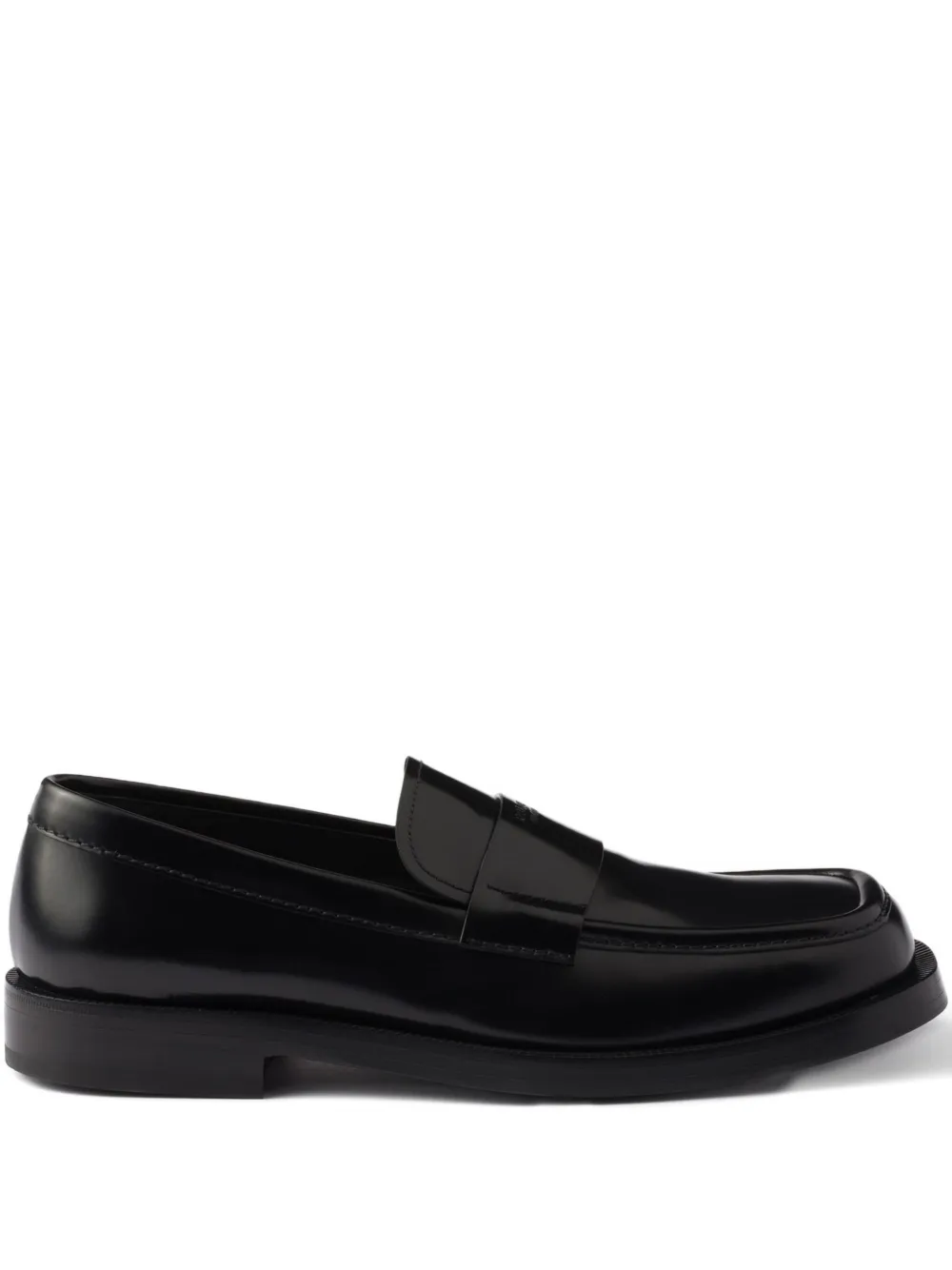 Prada brushed leather loafers Black