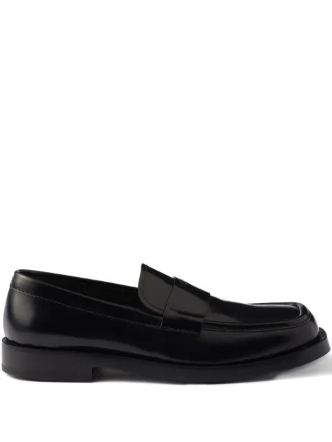 Prada brushed leather loafers