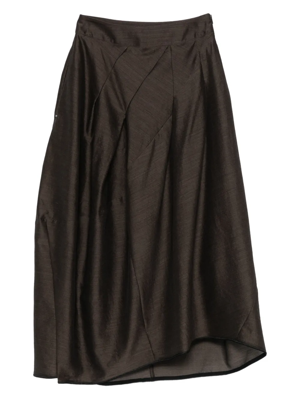 pleated panel midi skirt