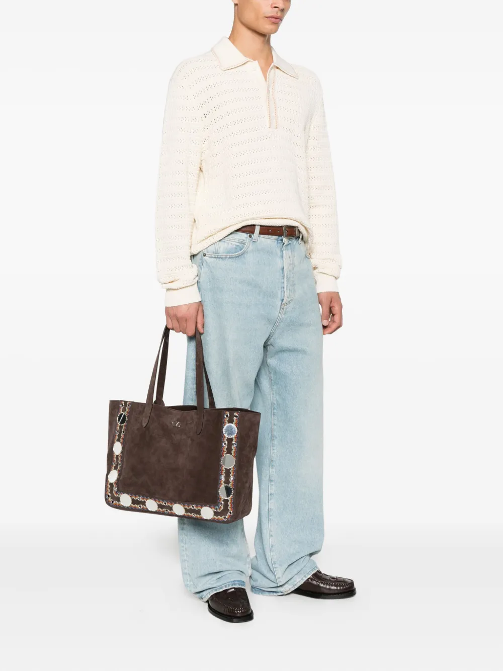 Valentino Garavani Nellcôte suede tote bag Bruin