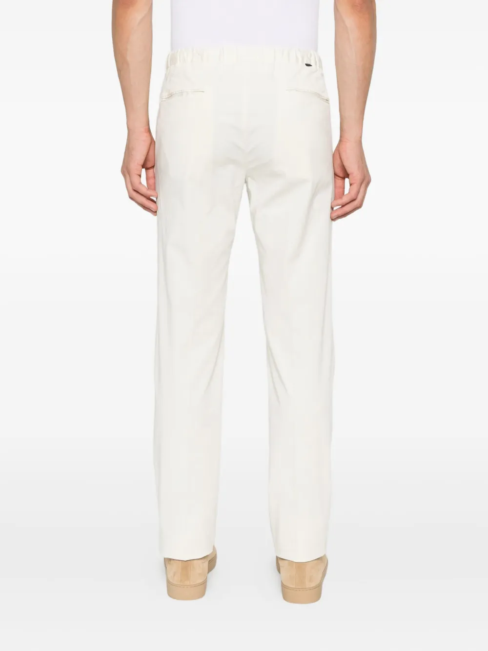 Incotex Broek met knoopsluiting en platte voorkant Beige