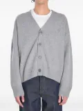 AMI Paris embroidered-logo button cardigan - Grey