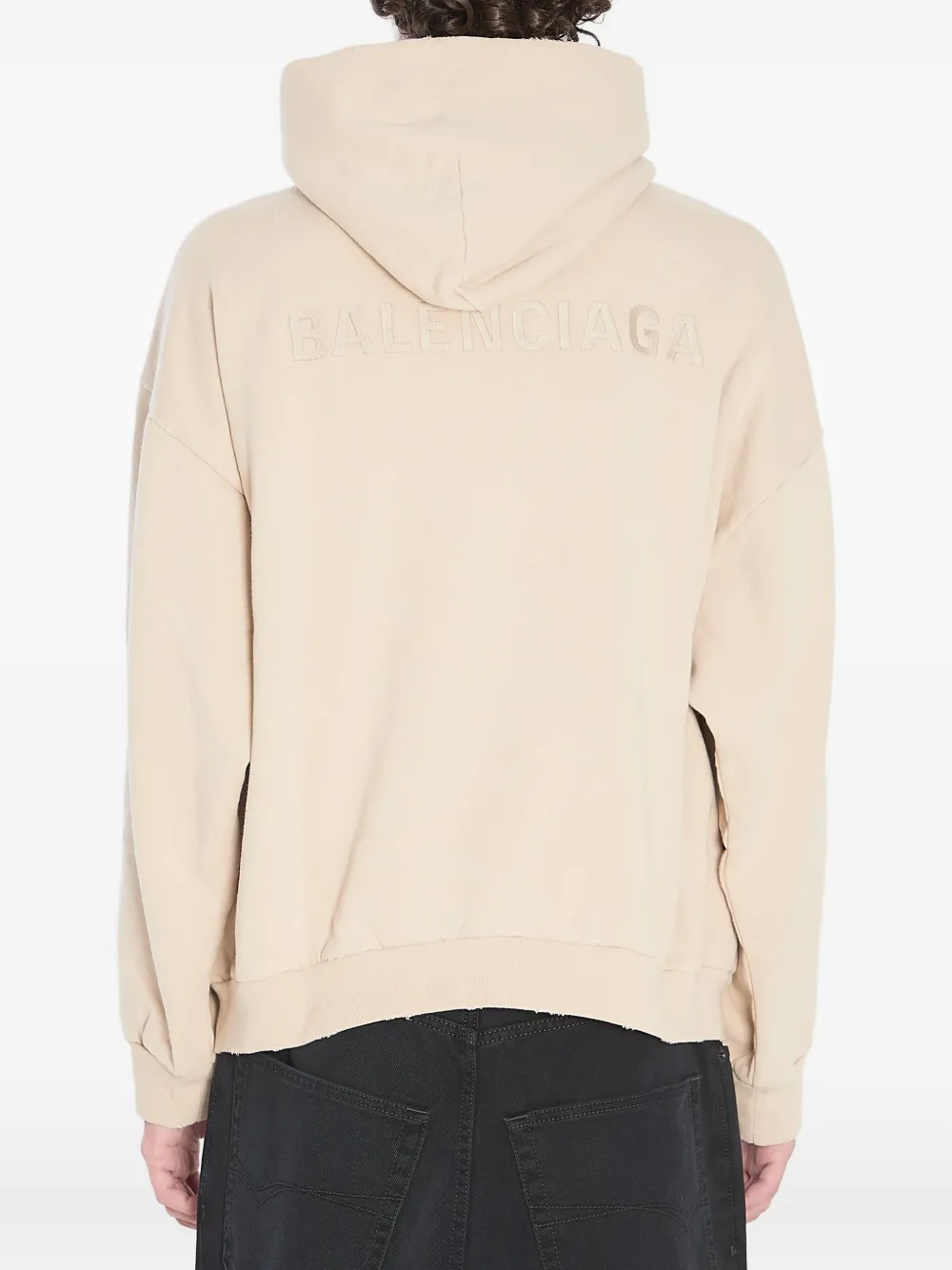 Balenciaga Hoodie met geborduurd logo Beige
