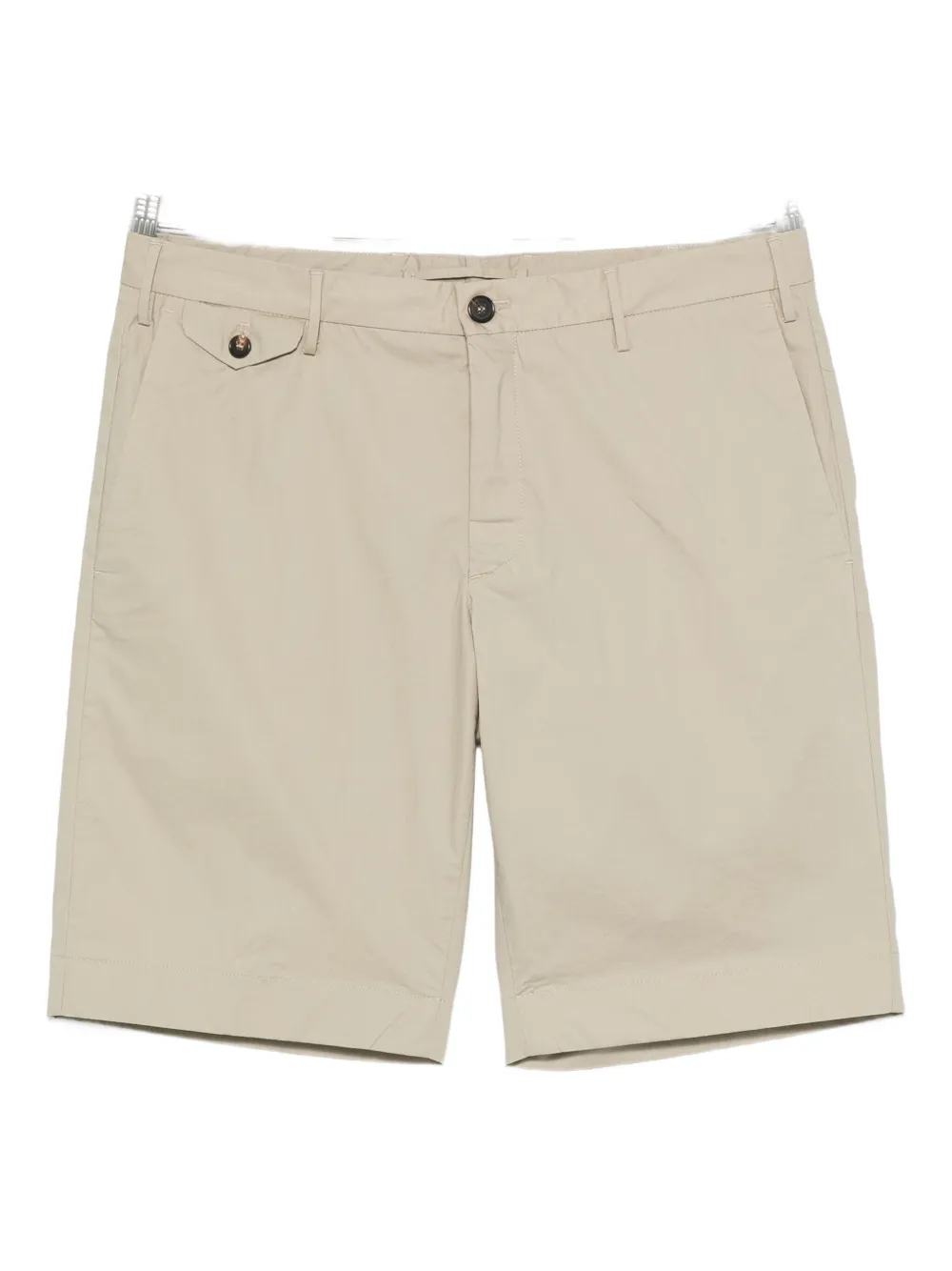 Incotex Button-fastening Cotton Shorts In Neutral