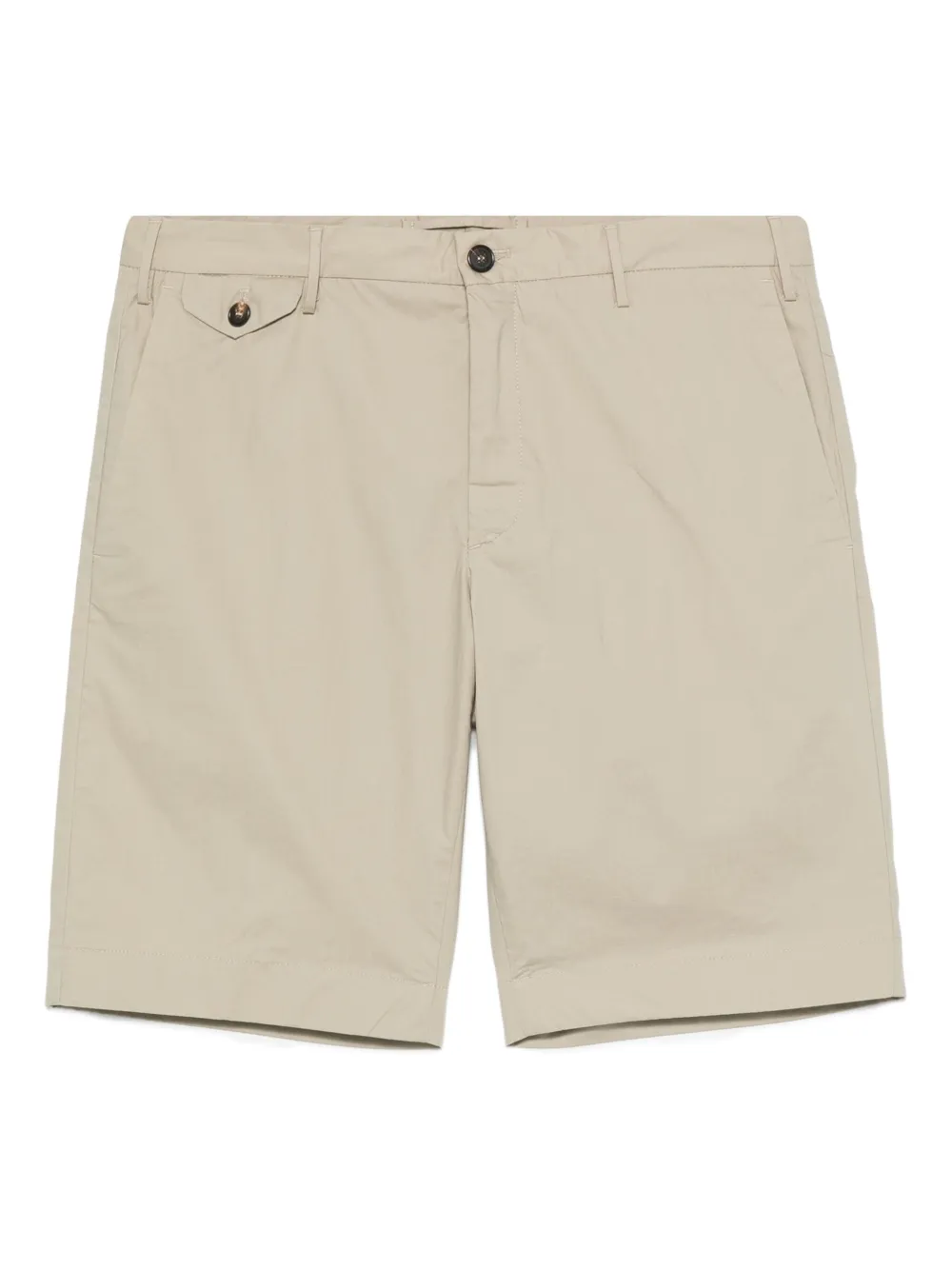 button-fastening cotton shorts