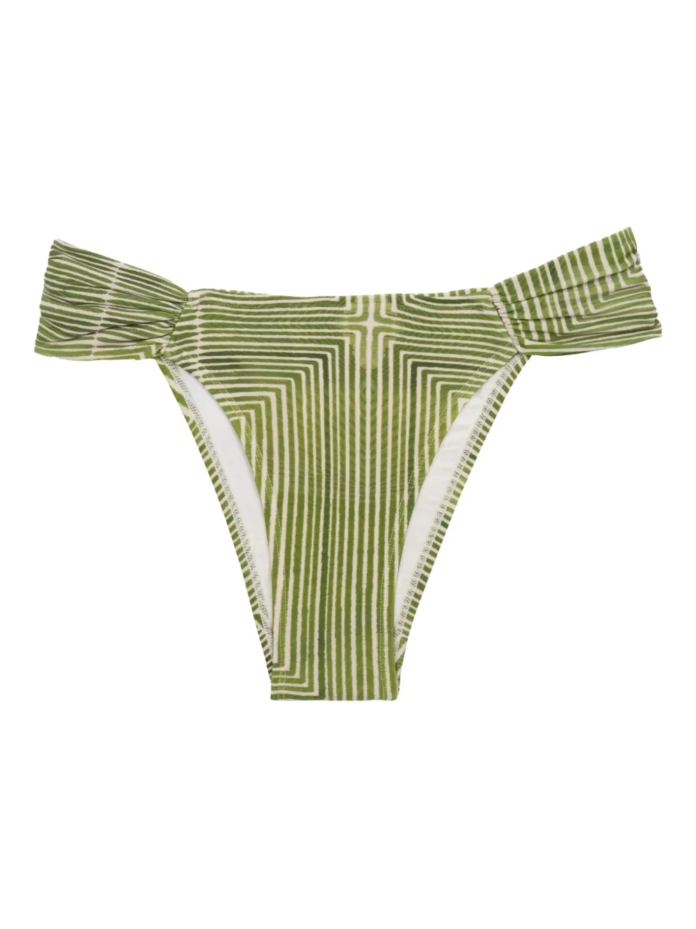 Lenny Niemeyer draped geometric print bikini bottom - Verde
