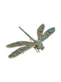 Kenneth Jay Lane dragonfly turquoise pin - Gold