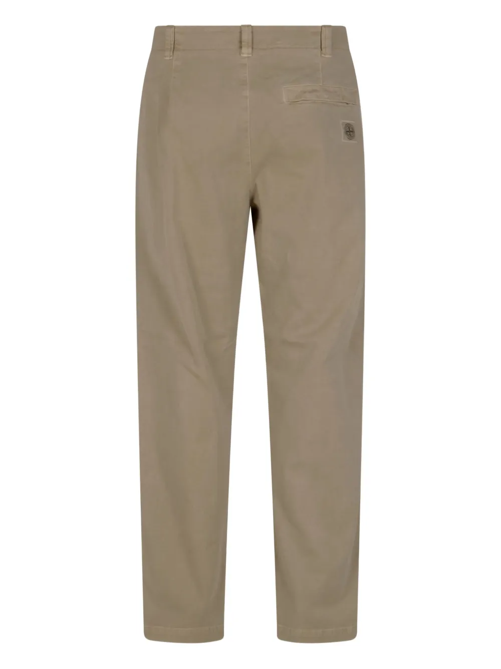 Stone Island pleated logo-detail trousers - Bruin