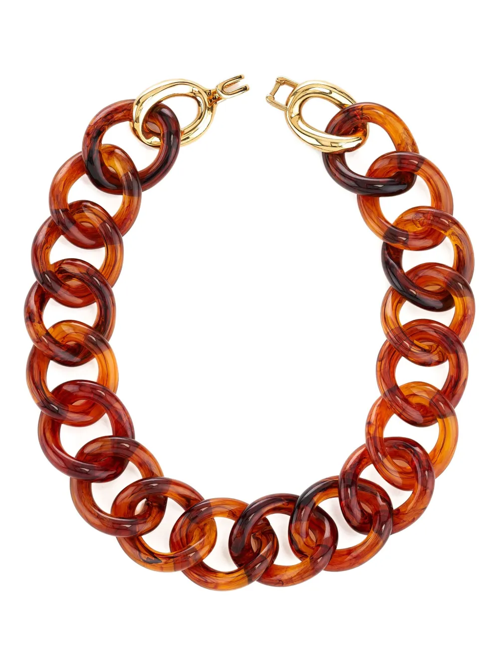 Kenneth Jay Lane Tortoiseshell Chain-link Necklace In Burgundy