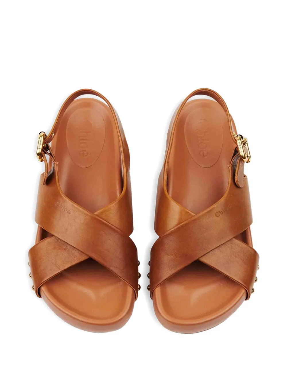 Chloé Mae studded sandals Brown