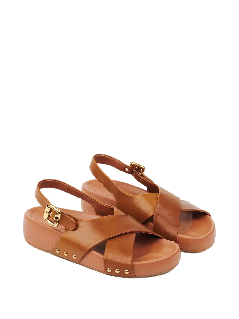 Chloé Mae studded sandals Brown