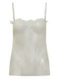 Alberta Ferretti lace-trimmed camisole top - White