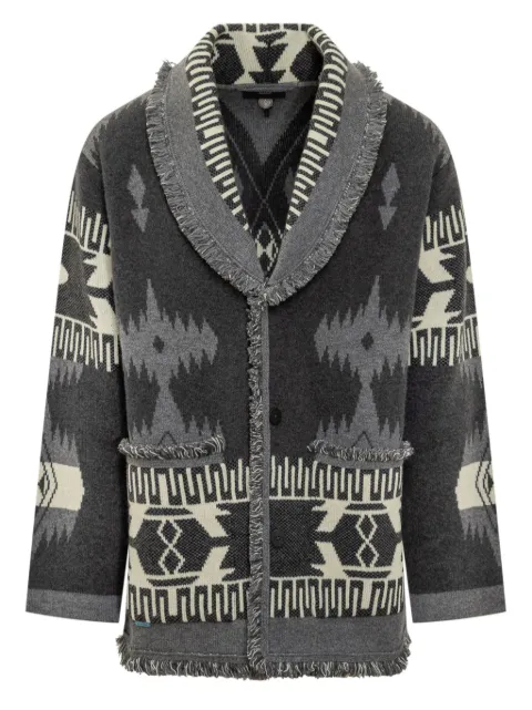Alanui Icon jacquard fringed cardigan