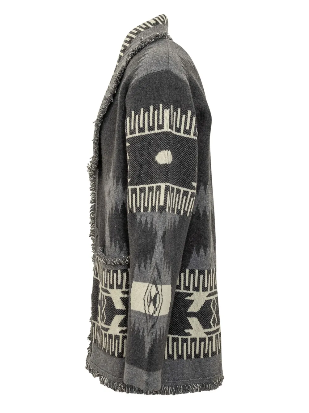 Alanui Icon vest met franje en jacquard Grijs