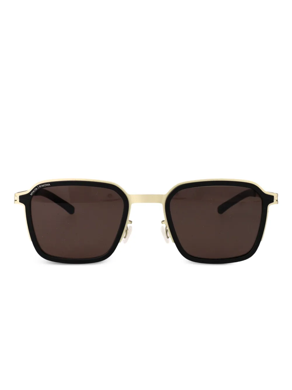 Mykita Rimowa zonnebril met vierkant montuur van roestvrij staal Bruin