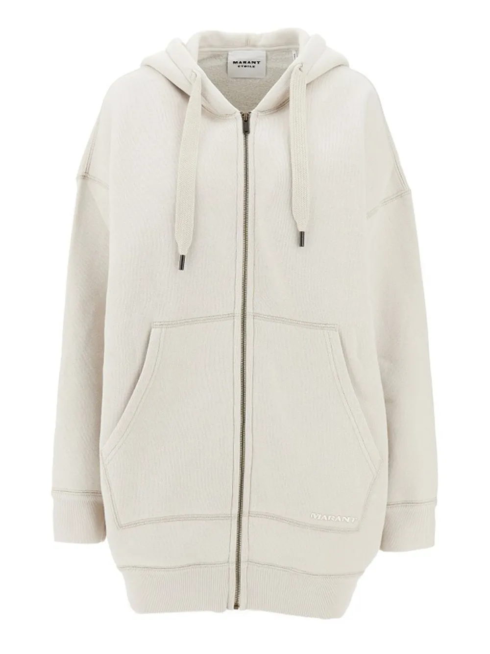 MARANT ÉTOILE zip-up hooded sweatshirt | Neutrals | Image 1