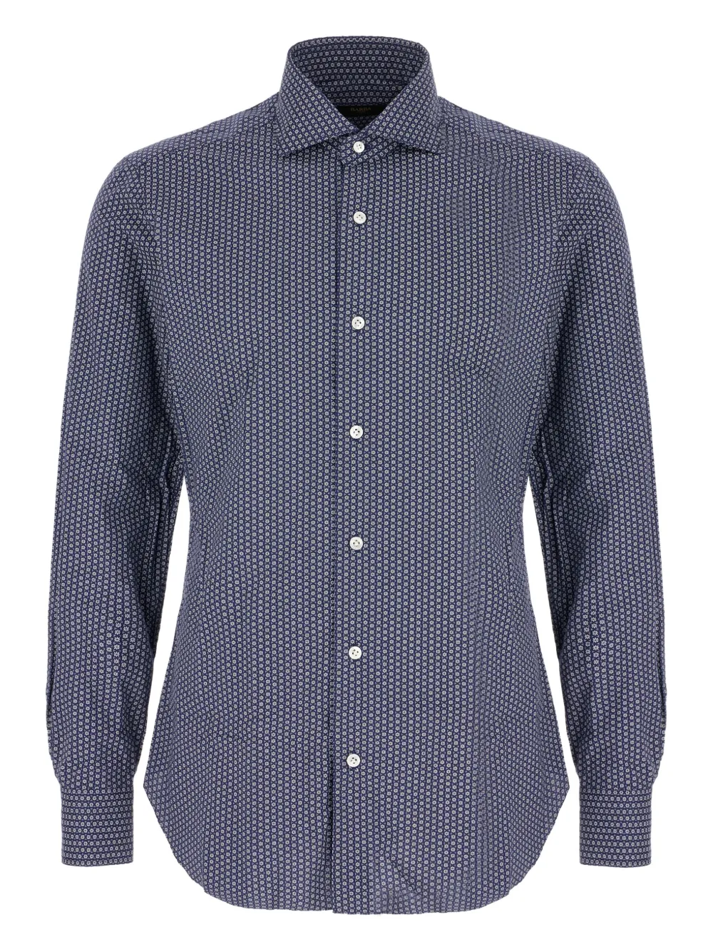 Barba patterned long-sleeved shirt | Blue | Image 1