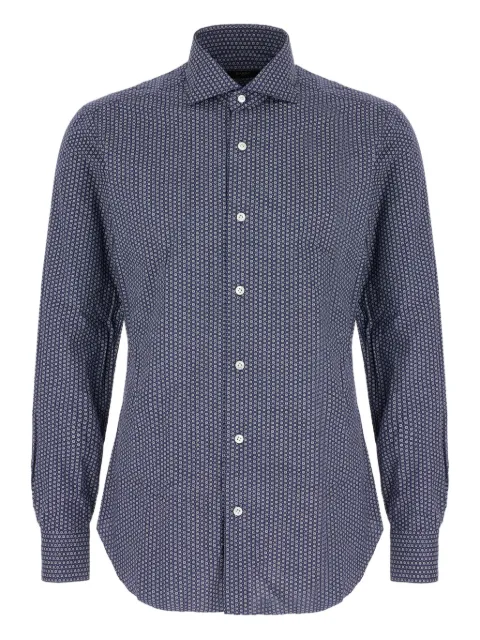 Barba patterned long-sleeved shirt