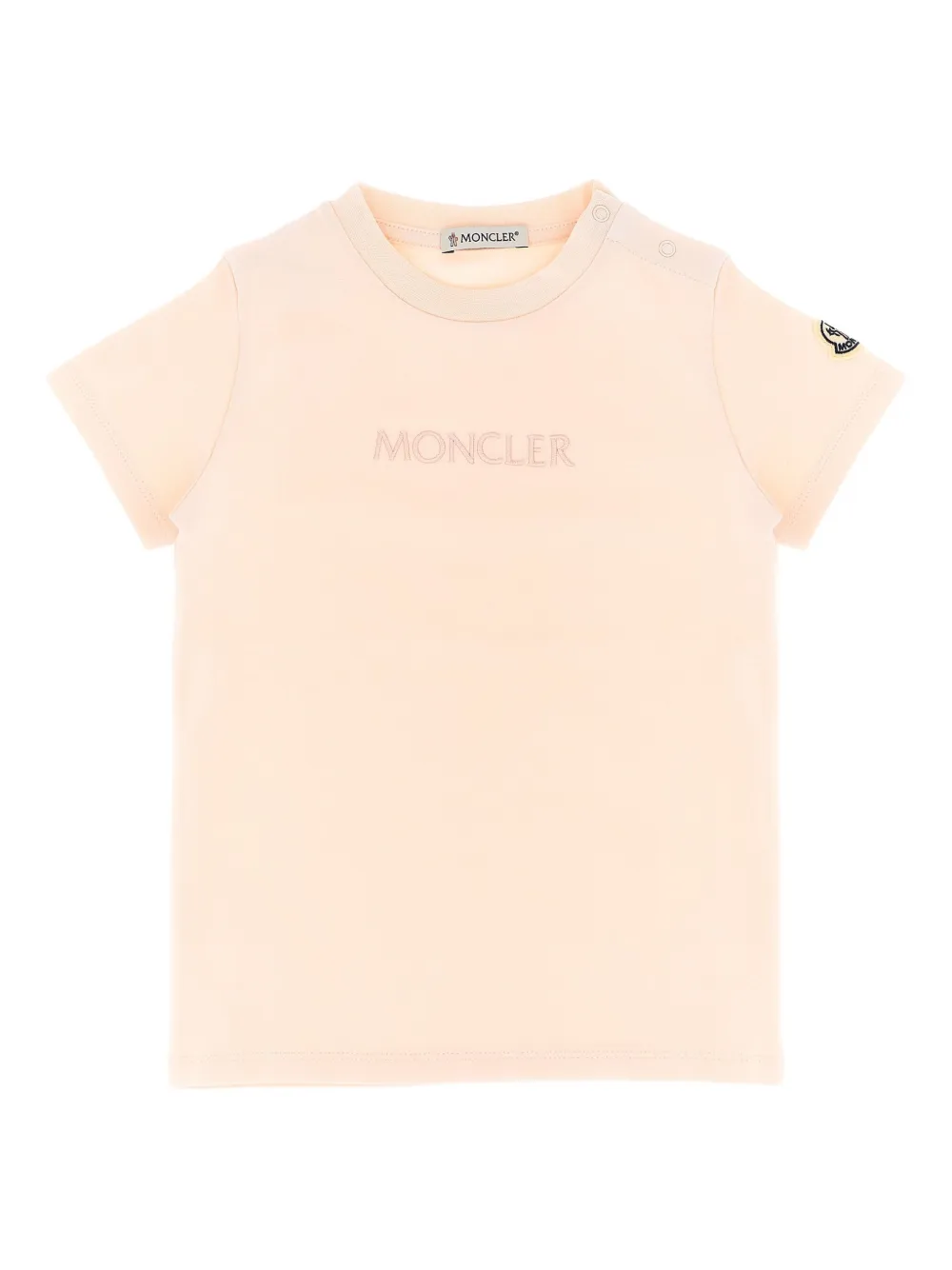Moncler Enfant embroidered logo T-shirt Roze