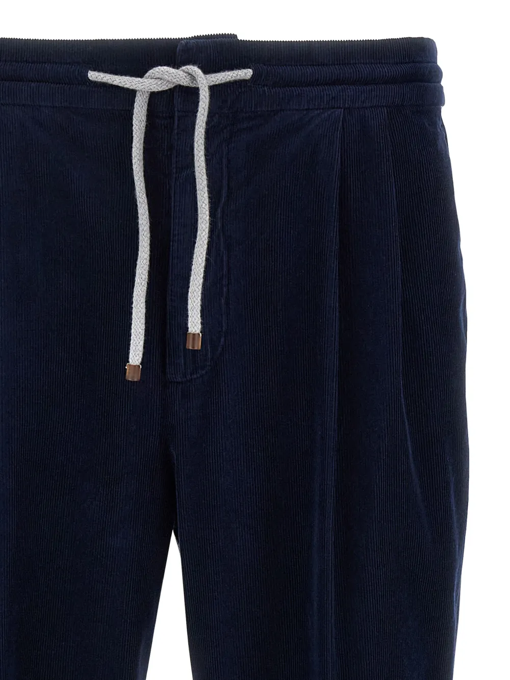 Brunello Cucinelli drawstring pleated trousers Blauw