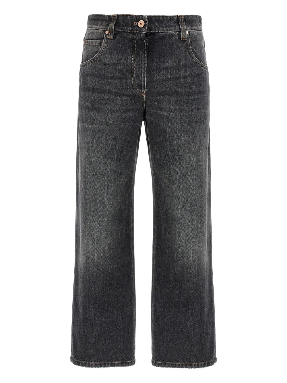 Brunello Cucinelli stonewashed five-pocket jeans Zwart