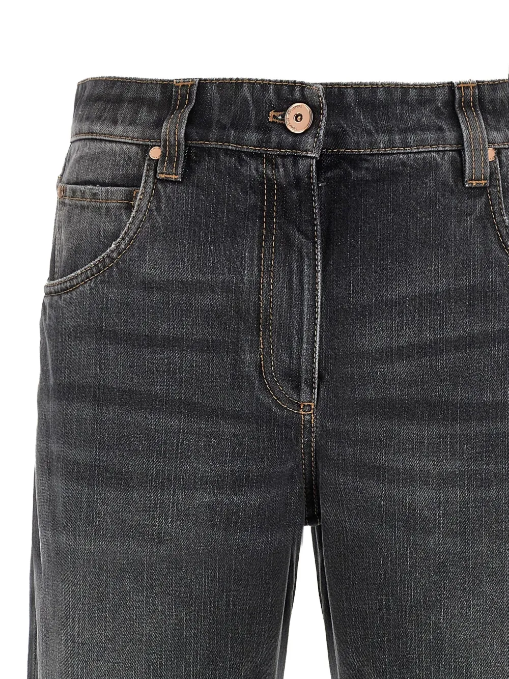 Brunello Cucinelli stonewashed five-pocket jeans Zwart