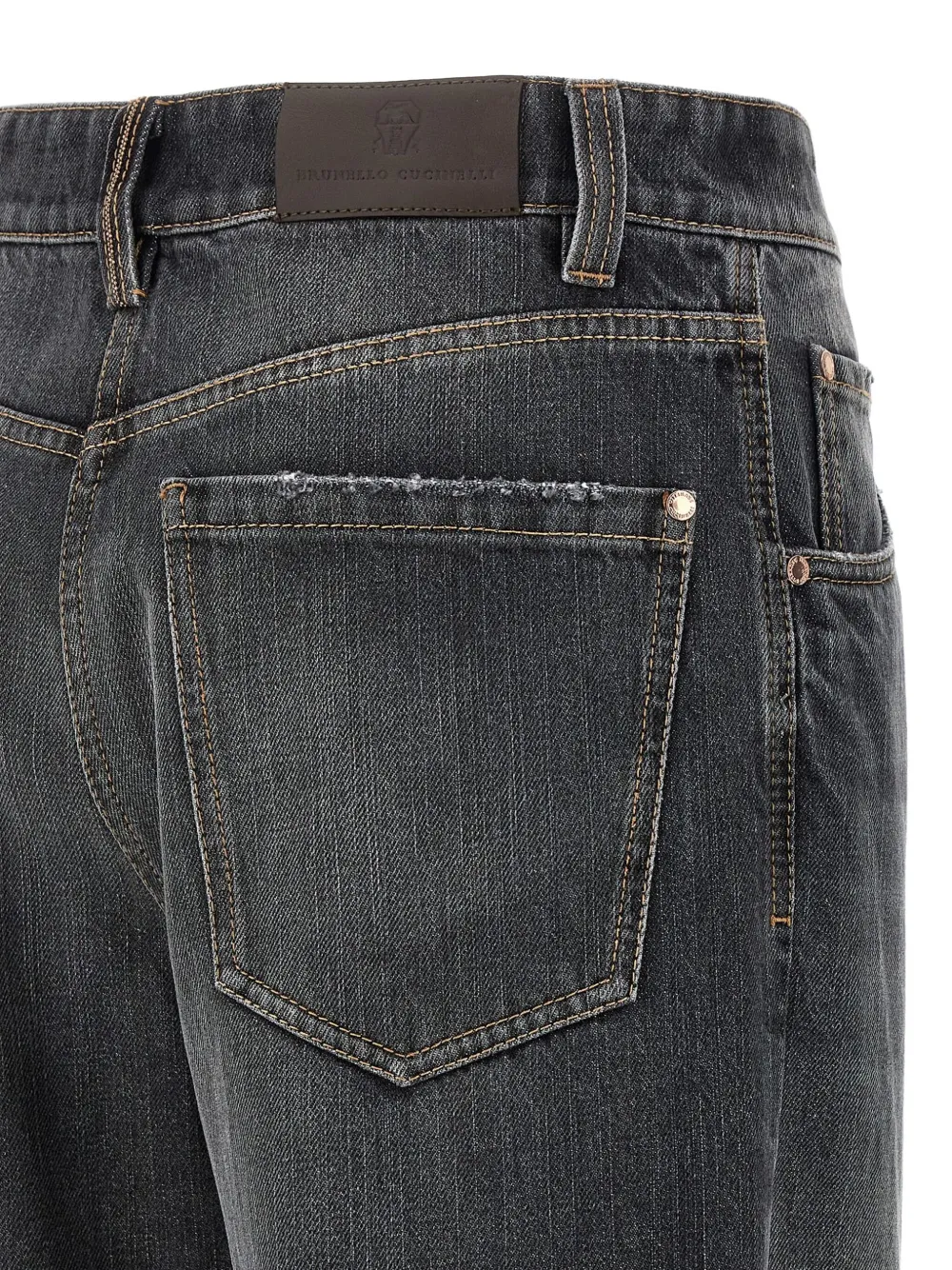 Brunello Cucinelli stonewashed five-pocket jeans Zwart