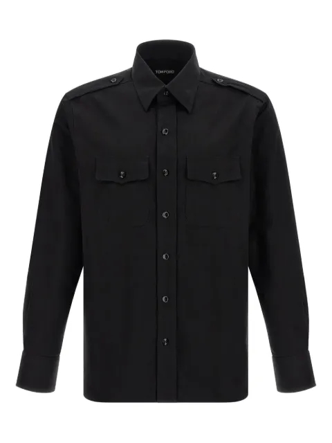 TOM FORD cuffed-sleeve pocket shirt