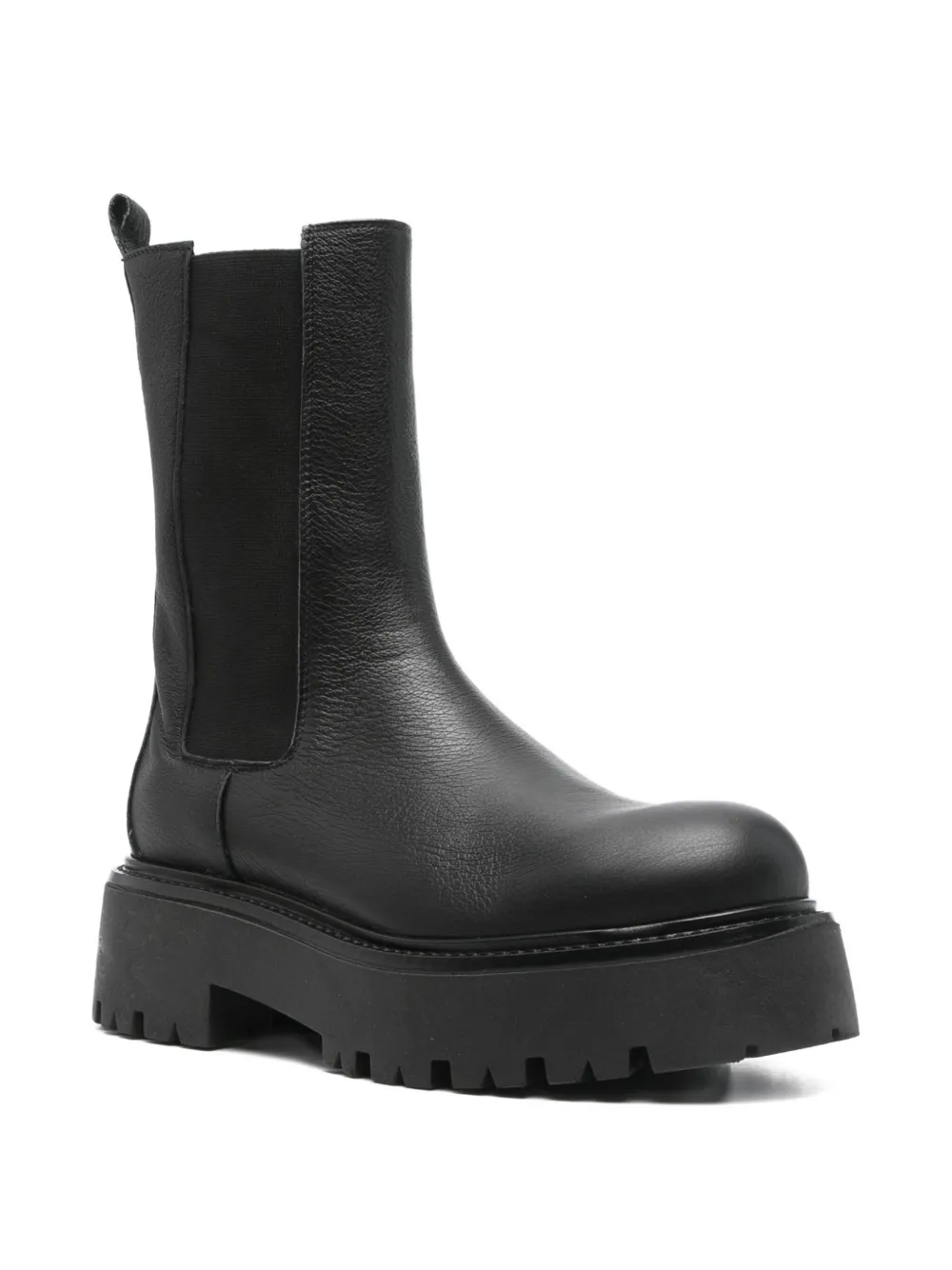 Gisel Moire 50mm Elastic-panel Platform Boots In Black