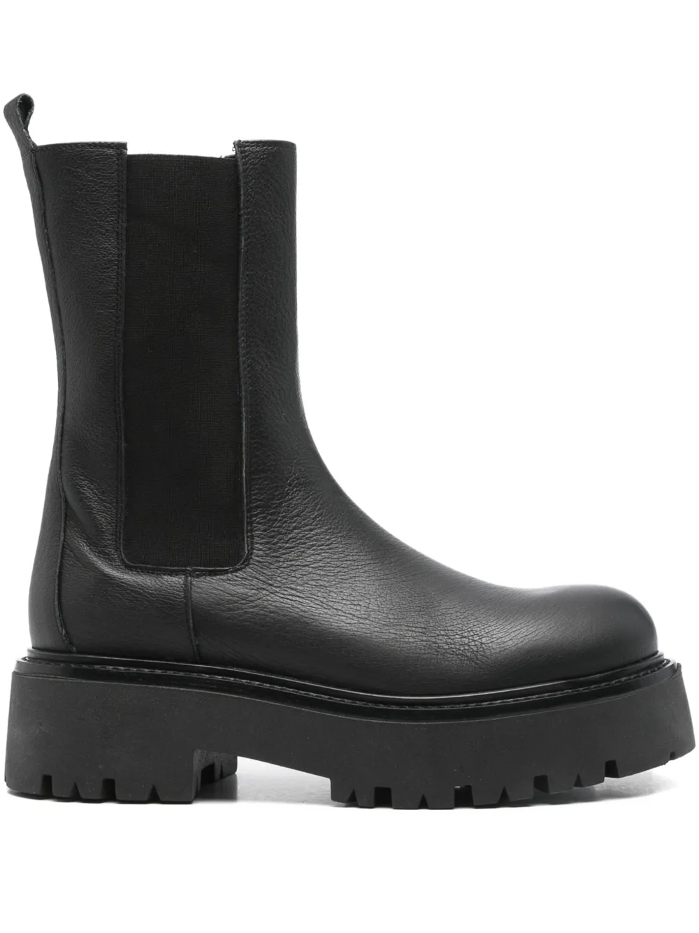 Gisel Moire 50mm elastic-panel platform boots Black