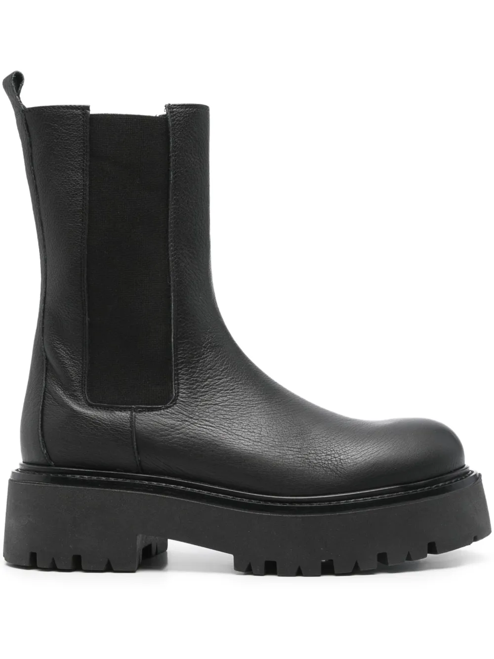 Gisel Moire 50mm elastic-panel platform boots Black