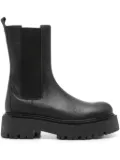 Gisel Moire 50mm elastic-panel platform boots - Black