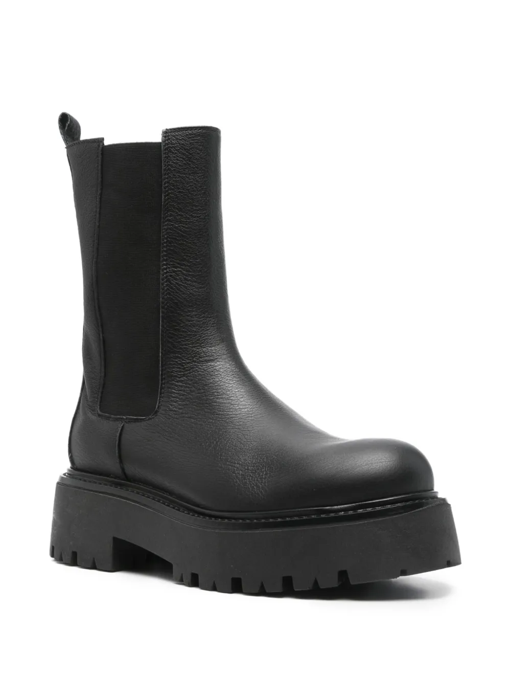 Gisel Moire 50 mm laarzen met elastisch vlak en plateauzool Zwart