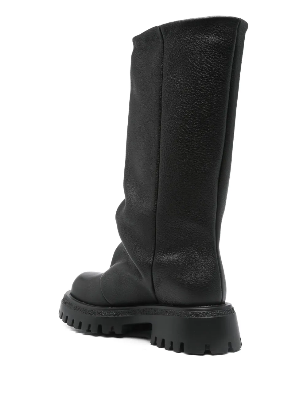 Gisel Moire 40mm slouch calf-leather boots Black