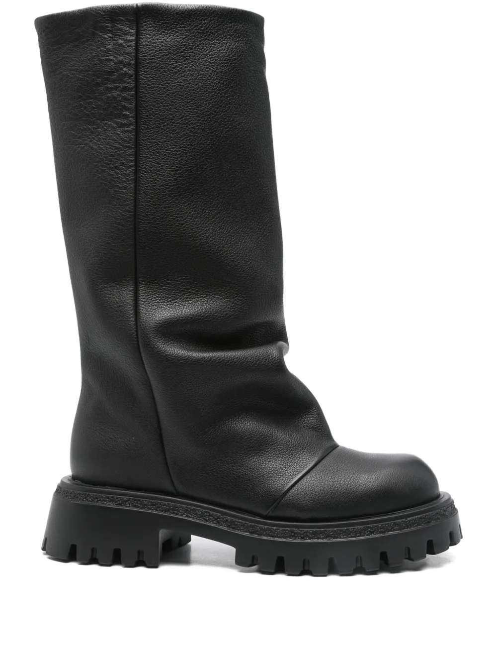 Gisel Moire 40mm slouch calf-leather boots Black